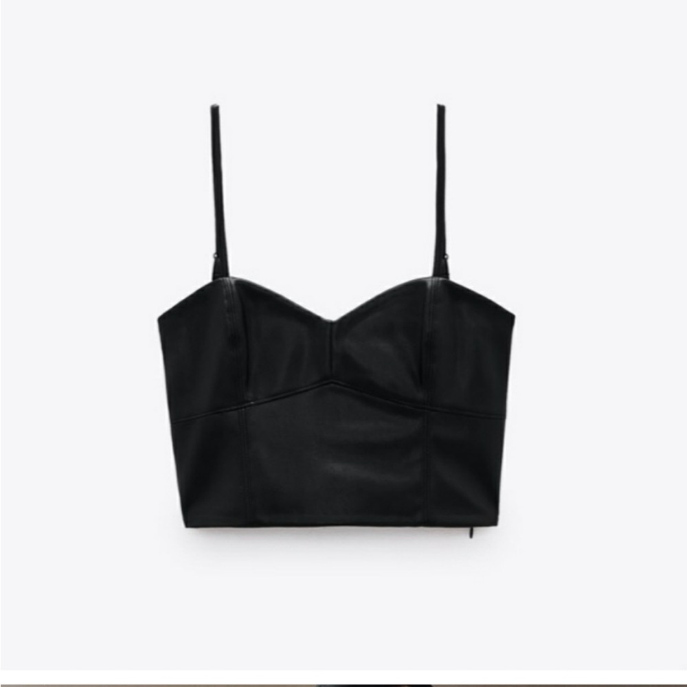Zara Faux Leather Crop Top